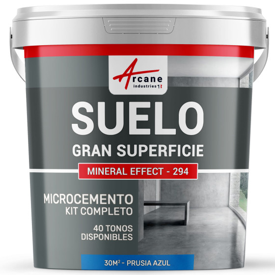 KIT DE MICROCEMENTO PARA SUELO DE GRAN SUPERFICIE ALTA PROTECCIÓN - Prusia Azul - 30 m² (en 2 capas)