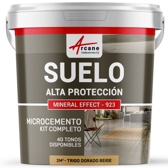 KIT DE MICROCEMENTO PARA SUELOS DE ALTA PROTECCIÓN - Trigo Dorado Beige - 2 m² (en 2 capas)