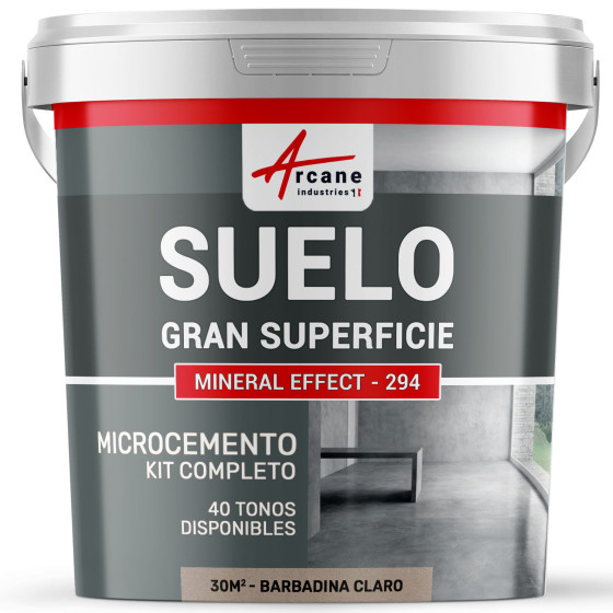 KIT DE MICROCEMENTO PARA SUELO DE GRAN SUPERFICIE ALTA PROTECCIÓN - Barbadina Claro - 30 m² (en 2 capas)