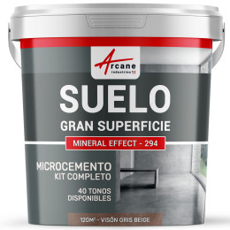 KIT DE MICROCEMENTO PARA SUELO DE GRAN SUPERFICIE ALTA PROTECCIÓN - Visón Gris Beige - 120 m² (en 2 capas)