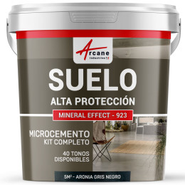 KIT DE MICROCEMENTO PARA SUELOS DE ALTA PROTECCIÓN - Aronia Gris Negro - 5 m² (en 2 capas)