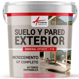 KIT BETÓN CIRÉ EXTERIOR - Betón alisado para suelos - paredes - terrazas y escaleras - Pitahaya Rosa - 10 m² (para 2 capas)