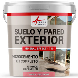 KIT BETÓN CIRÉ EXTERIOR - Betón alisado para suelos - paredes - terrazas y escaleras - Pitahaya Rosa - 10 m² (para 2 capas)