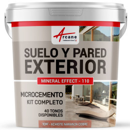 KIT BETÓN CIRÉ EXTERIOR - Betón alisado  suelos - paredes - terrazas y escaleras - Achiote Naranja Cobre  - 10 m² ( 2 capas)