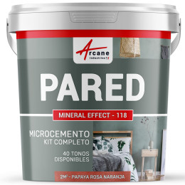 KIT DE HORMIGÓN PULIDO PARA PAREDES - Papaya Rosa Naranja - 2 m² - Acabado mate