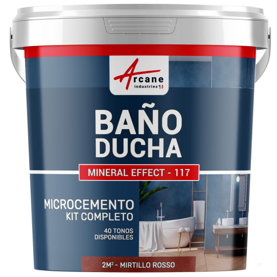 Kit de Microcemento para Baño: Revestimiento Impermeable - Arándanos Rojos - Rojo - 2 m² (en 2 capas)