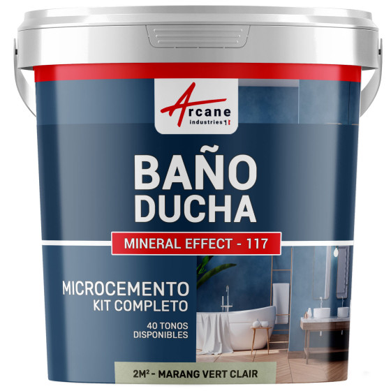 Kit de Microcemento para Baño: Revestimiento Impermeable - Marang Verde Claro - 2 m² (en 2 capas)