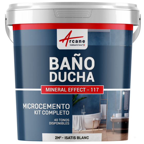 Kit de Microcemento para Baño: Revestimiento Impermeable - Isatis Blanco - 2 m² (en 2 capas)