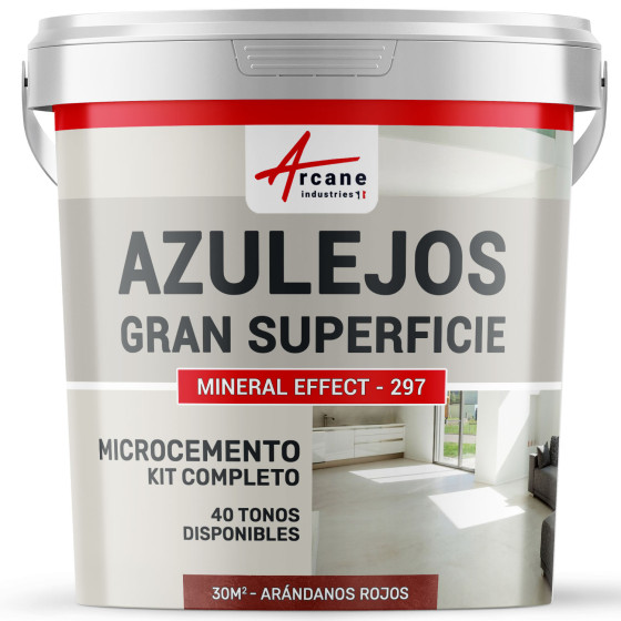 KIT DE MICROCEMENTO PARA AZULEJOS EN GRAN SUPERFICIE - Arándanos Rojos - Rojo - 30 m² (en 2 capas)