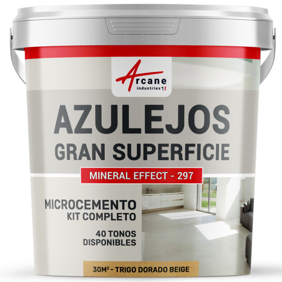 KIT DE MICROCEMENTO PARA AZULEJOS EN GRAN SUPERFICIE - Trigo Dorado Beige - 30 m² (en 2 capas)