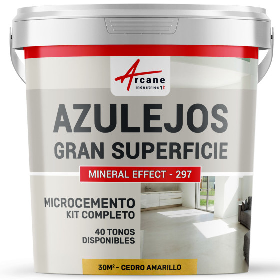 KIT DE MICROCEMENTO PARA AZULEJOS EN GRAN SUPERFICIE - Cedro Amarillo - 30 m² (en 2 capas)