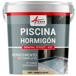 Kit de Hormigón Piscinas de Hormigón - Revestimiento Impermeable de Alta Resistencia para PISCINA - Vainilla Beige - 32 m²