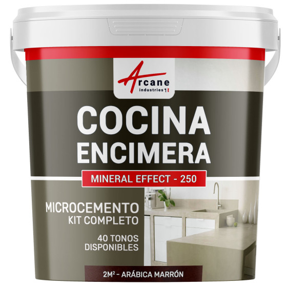 Hormigón Pulido para Cocina: Encimera - Revestimiento de Pared - Arábica Marrón - 2 m² (en 2 capas)