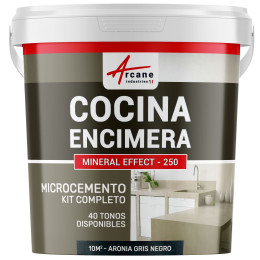 Hormigón Pulido para Cocina: Encimera - Revestimiento de Pared - Aronia Gris Negro - 10 m² (para 2 capas)
