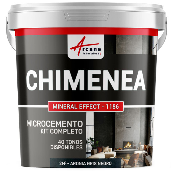 Kit de Hormigón Pulido para Chimenea - Aronia Gris Negro - 2 m² (en 2 capas)