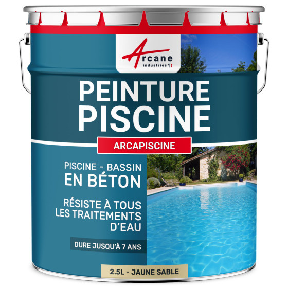 Peinture piscine béton - ARCAPISCINE-2-5L-Jaune-sable-ral-1002-Aspect / Couleur Peinture piscine béton - ARCAPISCINE-2-5L-Jaune-sable-ral-1002-Aspect / Couleur