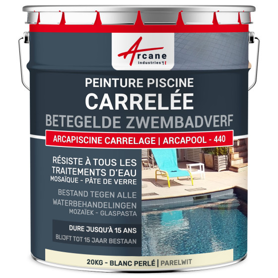 Tegelverf voor betegelde zwembaden - ARCAPOOL -440-1 - 20 kg (tot 65m² in 2 lagen)