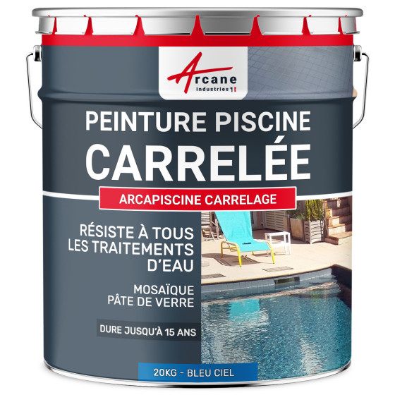 Peinture Carrelage Piscine Pour Piscine Carrelée - ARCAPISCINE CARRELAGE-20kg-Bleu-ciel-ral-5015-Aspect / Couleur Peinture Carrelage Piscine Pour Piscine Carrelée - ARCAPISCINE CARRELAGE-20kg-Bleu-ciel-ral-5015-Aspect / Couleur