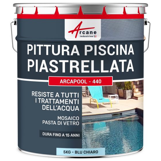 Pittura per Piastrelle Piscina per Piscine Piastrellate 5 kg Blu Chiaro Pittura per Piastrelle Piscina per Piscine Piastrellate 5 kg Blu Chiaro