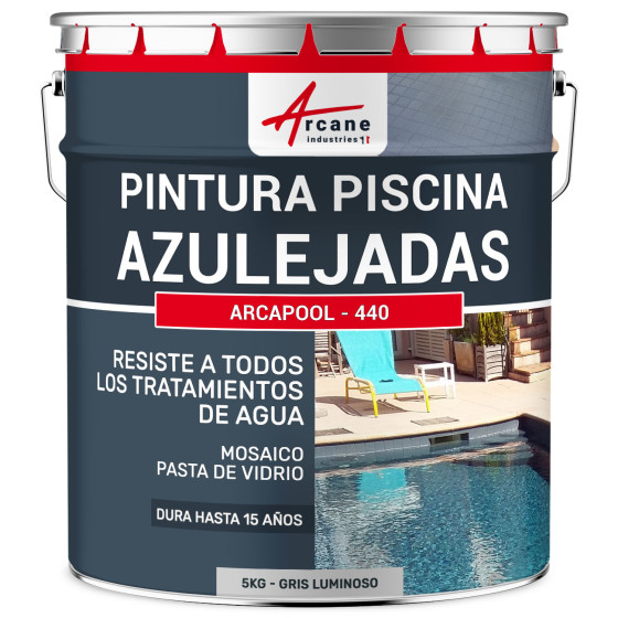 Pintura Para Piscinas Azulejadas ARCAPISCINE AZULEJOS 5 kg (hasta 15m² para 2 capas) Gris luminoso RAL 7035