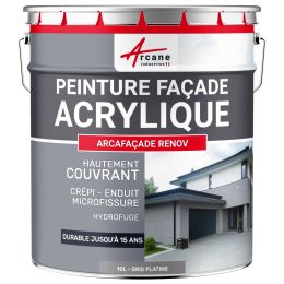 Peinture façade gris Acrylique pour crépi - ARCAFAÇADE RENOV | Maison Etanche