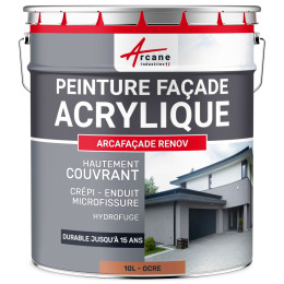 Peinture Crépi Façade Acrylique - ARCAFAÇADE RENOV-10L-Ocre-Ral-050-60-40-Aspect / Couleur