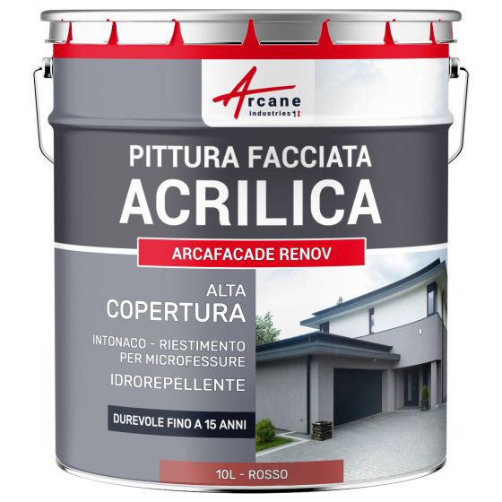 ARCAFAÇADE RENOV 10 L (+ o - 60 m² in 1 strato) Rosso - RAL 030 50 40 ARCAFAÇADE RENOV 10 L (+ o - 60 m² in 1 strato) Rosso - RAL 030 50 40