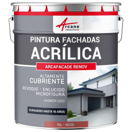 Pintura Acrílica para Fachadas para Revoque - ARCAFAÇADE RENOV10 L (+ o - 60 m² en 1 capa)