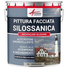 ARCAFAÇADE SILOXANE 10 L (+ o - 60 m² in 1 strato) Grigio Seta - RAL 7044