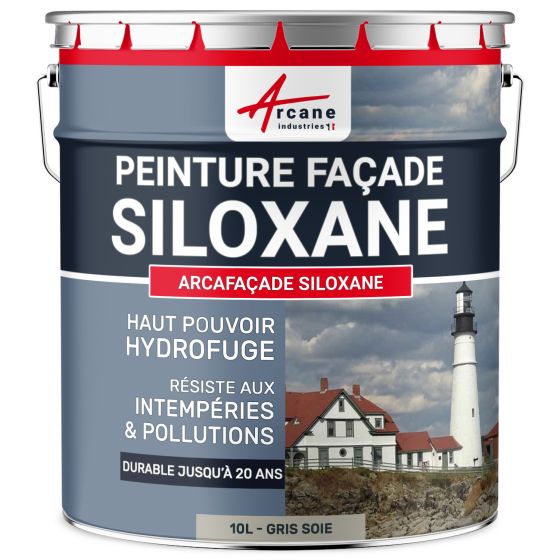 Peinture Siloxane - ARCAFAÇADE SILOXANE-10L-gris soie-Aspect / Couleur Peinture Siloxane - ARCAFAÇADE SILOXANE-10L-gris soie-Aspect / Couleur