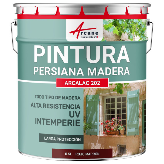 Pintura para contraventanas de madera Arcalaque 202 0.5 L Rojo Marrón RAL 3011 Pintura para contraventanas de madera Arcalaque 202 0.5 L Rojo Marrón RAL 3011