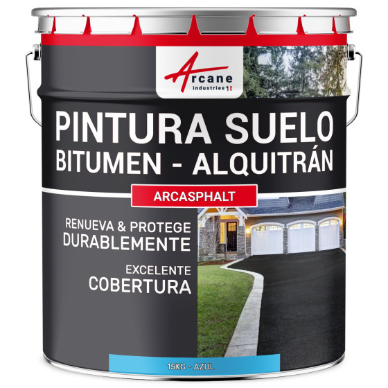 Pintura bituminosa y de alquitrán resina de suelo para asfalto Azul 15 kg (hasta 30 m² en 2 capas) Pintura bituminosa y de alquitrán resina de suelo para asfalto Azul 15 kg (hasta 30 m² en 2 capas)