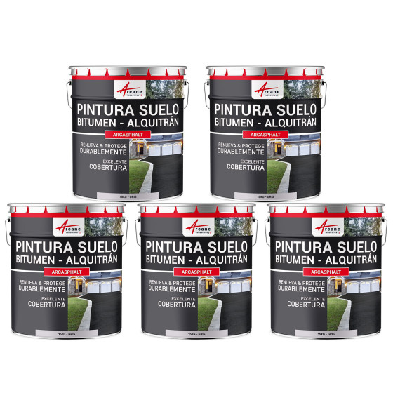 Pintura bituminosa y de alquitrán resina de suelo para asfalto Gris 5 x 15 kg