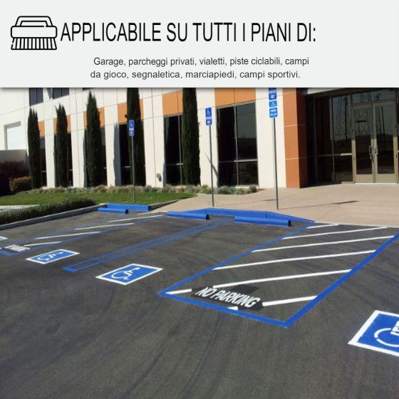 Vernice bituminosa : Resina per rivestimento bituminoso - ARCASPHALT 3 x 15 kg Verde Tennis