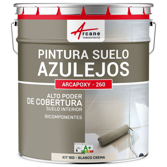 Pintura para Suelo de Baldosas Resina epoxi Arcapoxy RAL 9001 Blanco Crema 1 kg (hasta 5 m² en 2 capas) Pintura para Suelo de Baldosas Resina epoxi Arcapoxy RAL 9001 Blanco Crema 1 kg (hasta 5 m² en 2 capas)