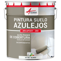 Pintura para Suelo de Baldosas Resina epoxi Arcapoxy RAL 9003 Blanco 1 kg (hasta 5 m² en 2 capas)