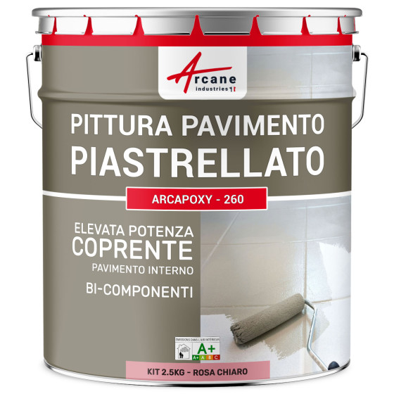 Arcapoxy Pavimento Piastrellato 2.5 kg (fino a 12.5 m² in 2 strati) RAL 3015 - Rosa Chiaro Arcapoxy Pavimento Piastrellato 2.5 kg (fino a 12.5 m² in 2 strati) RAL 3015 - Rosa Chiaro