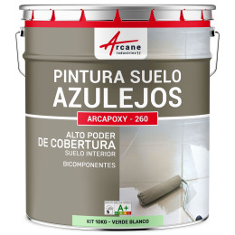 Pintura para Suelo de Baldosas Resina epoxi Arcapoxy 10 kg (hasta 50 m² en 2 capas) Ral 6019 Verde Blanco
