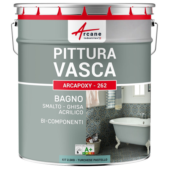 Resina per la Ristrutturazione di Vasca da Bagno : ARCAPOXY  262 2.5 kg RAL 6034- Turchese Pastello