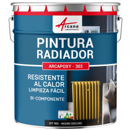 Pintura para radiadores / calefacción ARCAPOXY RADIADORES RAL 9005 Negro Oscuro 1 kg (hasta 5 m² en 2 capas)