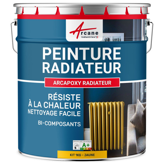 Peinture radiateur / chauffage-Kit1Kg-Ral-1023-Jaune-Aspect / Couleur