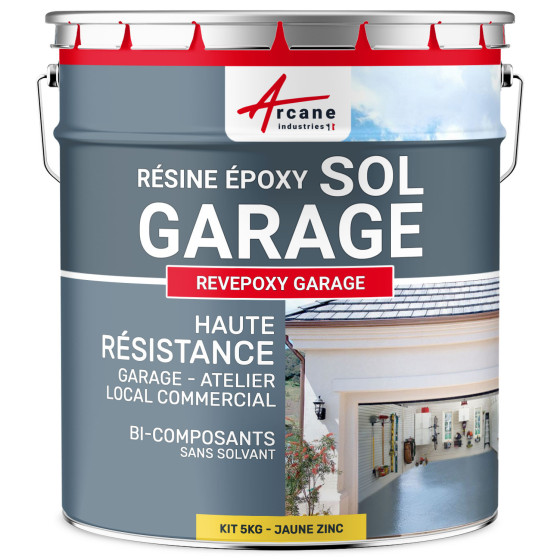 Résine sol garage / Peinture époxy sol : REVEPOXY GARAGE-kit5Kg-Jaune-zinc-ral-1018-Aspect / Couleur Résine sol garage / Peinture époxy sol : REVEPOXY GARAGE-kit5Kg-Jaune-zinc-ral-1018-Aspect / Couleur