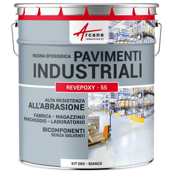 Pittura epossidica per pavimenti industriali - REVEPOXY - 55 5 Kg (fino a 10 m² in 2 strati) Bianco Pittura epossidica per pavimenti industriali - REVEPOXY - 55 5 Kg (fino a 10 m² in 2 strati) Bianco