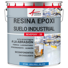 Pintura epoxi azul bicomponente para suelo industrial y parking | Maison Etanche