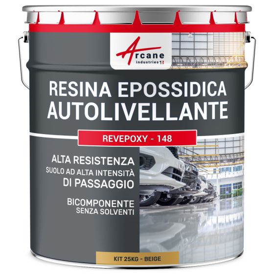 Resina Epossidica per Pavimenti, Autolivellante - REVEPOXY - 148 25 kg Beige - RAL 1001