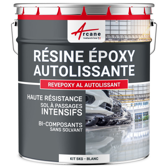 Résine Autolissante Epoxy Sol Carrelage - REVEPOXY AL AUTOLISSANT-Kit5kg-Blanc-Aspect / Couleur