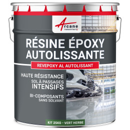 Résine Autolissante Epoxy Sol Carrelage - REVEPOXY AL AUTOLISSANT-kit25kg-Vert-herbe-ral-6010-Aspect / Couleur