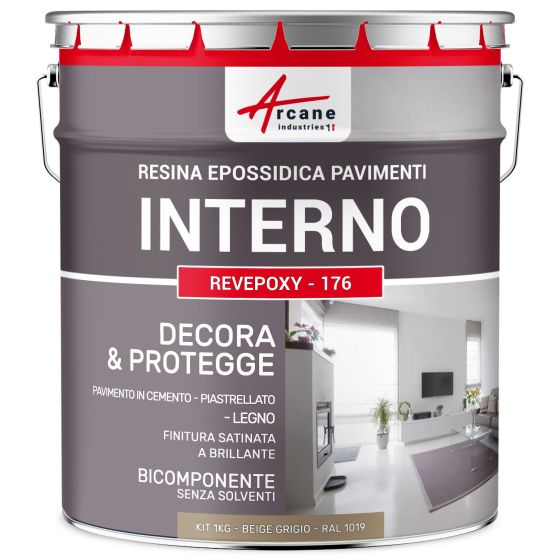 Resina Epossidica per Pavimenti Interni - REVEPOXY - 176 1 kg  RAL 1019 - Beige Grigiastro