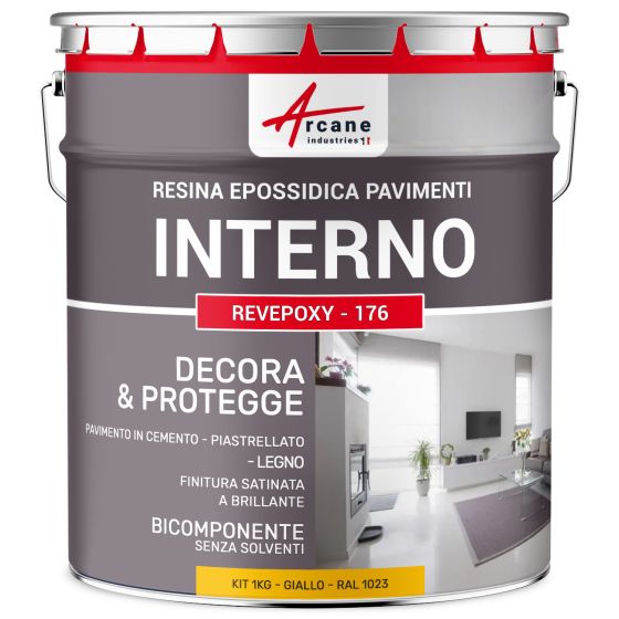 Resina Epossidica per Pavimenti Interni - REVEPOXY - 176 1 kg  Giallo traffico - RAL 1023