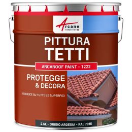 Vernice per Tetto e Tegole: ARCAROOF PAINT - 1222 2.5 L Grigio ardesia -  RAL 7015